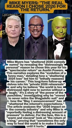 MIKE MYERS IS BACK! ߕ߇߇ The "Shattering" Reason For His Return #AustinPowers #mikemyers