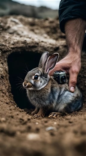 I Attach a Camera to a Rabbit..What I Found Underground is Insane! 🐰#shorts #rabbitpov #wildlife