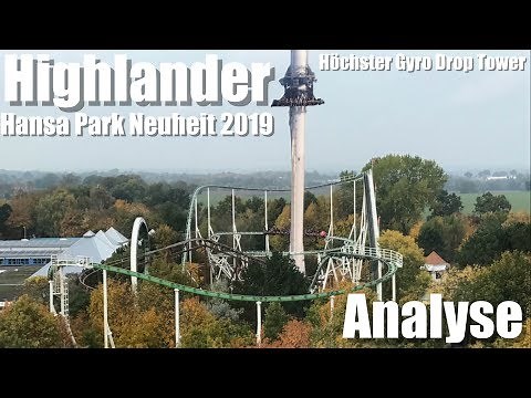 [Analyse] Highlander [Hansa Park 2019] Höchster Gyro Drop Tower - 120 Meter hoch