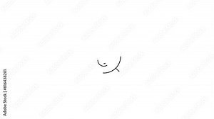 Black outline drop of moisturizer under a magnifying glass 4k icon animation on white background.