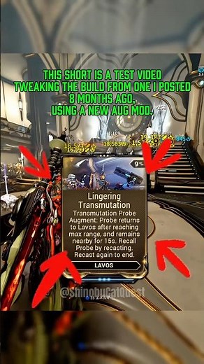 LAVOS AUG MOD TEST: LINGERING TRANSMUTATION IN ACTION #warframe #LavosPrime #warframebuilds #update