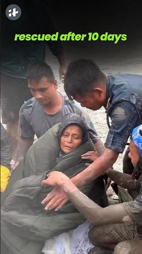nepal flood rescue: woman found alive after being trapped for 10 days #shorts