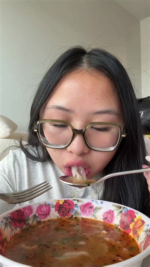 Enjoying Watery Broth Chicken Noodle Soup Mukbang