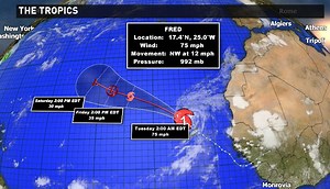 Fred is no more, remnants setting out to Atlantic