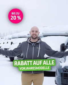 Wir gehen in die Verlängerung! 💰 Wir geben euch weiterhin bis zu 20 % Rabatt auf alle Vorjahresmodelle. Das Angebot ist gültig bis zum 31.01.2026. Kommt vorbei, wir beraten euch gerne! Die Aktion gilt für Wohnwagen, Wohnmobile und Vans! | Caravan Center Bocholt