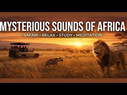 Mysterious Sounds of Africa 🦁 Safari Night Ambience | Lion, Hyena & Savanna Nature Sounds for Relax