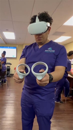 1.1K views · 17 reactions |  VR Training for Medical Assistants! 諒 喙 Immersive clinical settings, hands-on practice, and automated feedback, all in one virtual reality headset.  Your training just went high-tech! ⚙️ #virtualreality #virtualeducation #medicalassistant | Northwest Career College | Facebook
