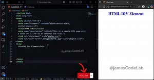 6.2K views · 106 reactions | HTML For Beginners: Learn How to Add DIV Elements to Your Website. | James Code Lab | Facebook