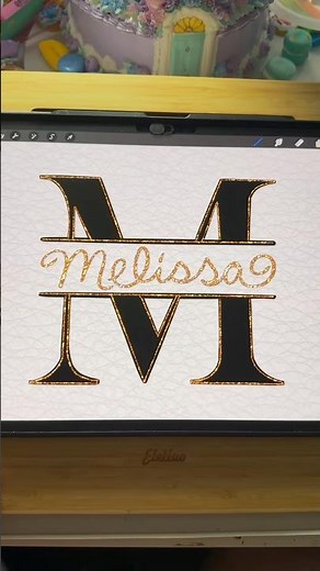 Personalized Name Art: Melissa | Gold M Monogram Design (Melissa)
