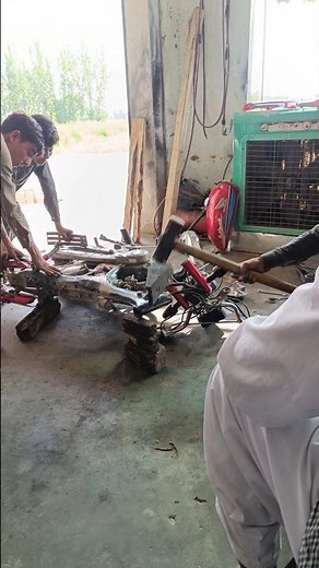 How to straighten a motorcycle frame