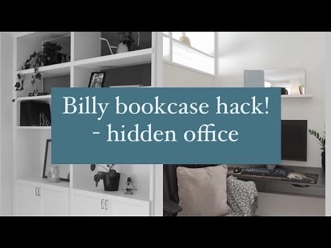 Billy bookcase Hack - Hidden office in living room