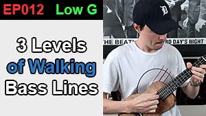3 Levels of Walking Bass Lines for Blues Ukulele - EP012 - Rock Class 101
