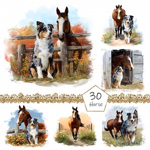 Brown Horse Clipart, 30 PNG Brown Horse Clipart, Horse Looking Over Fence Png Bundle, Wooden Fence Clipart Png Bundle, Nature Clipart Png - Etsy