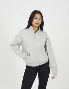 Brave Soul Funnel neck quarter zip sweatshirt in grey | ASOS