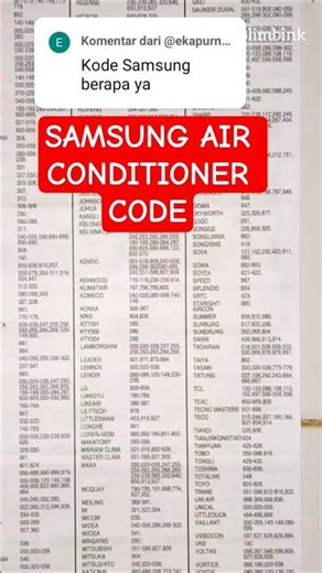 Samsung Air Conditioner Code #universalremote