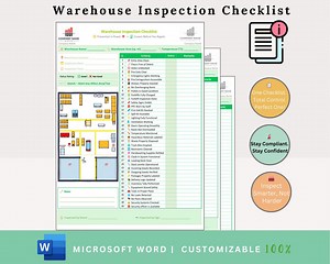 Warehouse Inspection Checklist - Warehouse Checklist - Warehouse Safety Checklist - Warehouse Organizer - Industrial Warehouse - Checklist - Etsy UK
