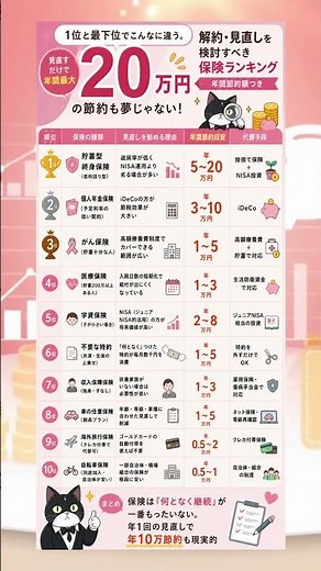 解約・見直しを検討すべき保険ランキング！年間節約額つきを紹介
