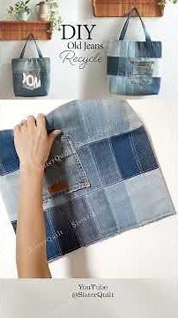 How to make recycled denim tote bag | sewing | easy | tutorial #diy #bagsonline #sewing