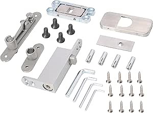 Self Closing Door Pivot Hinge Heavy Duty Hidden Hinges for Commercial/Home, 360 Degree Shaft Stainless Steel Pivot Hinges for Wood Secret Door, 2 Way Adjustable Hinge with Pins and Screws