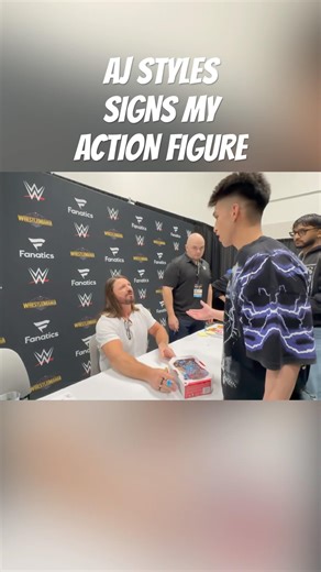 AJ STYLES SIGNS MY ACTION FIGURE! #wwe #ajstyles #wweactionfigures