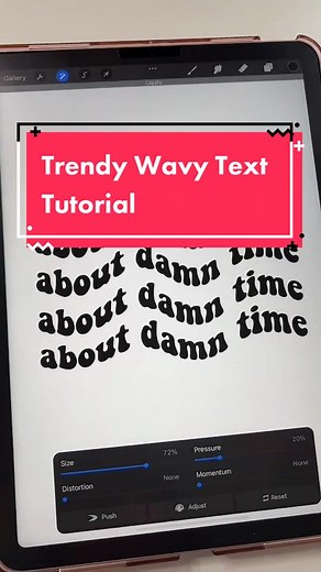 Easy Tutorial for Trendy Wavy Text Designs in Procreate
