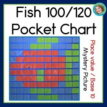 Fish 120 or 100s Chart Mystery Picture for Pocket Chart Tens & Ones Place Value