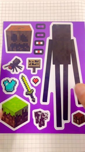 | Minecraft Enderman Sticker Assembly, So Nostalgic! #diy#Minecraft #Enderman #MCStickers #sticker