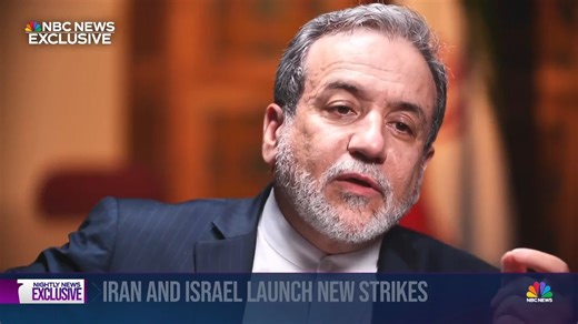 In an exclusive interview, Iran’s Foreign Minister Abbas Araghchi called on President Trump to tell Israel to stop its airstrikes on Iran. President Trump responded saying it was ‘hard to make that request’ because Israel is winning. NBC News’ Andrea Mitchell reports. | NBC Nightly News with Tom Llamas