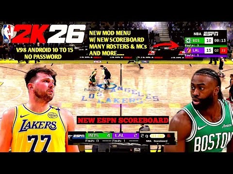 NBA 2K26 ANDROID LAKERS VS CELTICS IN DARK CROWD GAMEPLAY V98 UPDATED NEW MOD MENU NEW SCOREBOARD