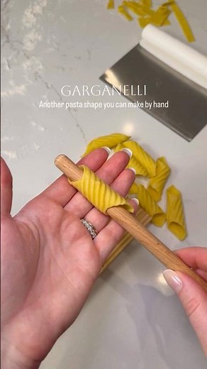Garganelli- pasta shape you can make by hand. #homemadepasta #shorts