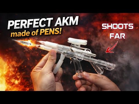 How to Make an AKM Gun from Ballpoint Pens | Transparent Version