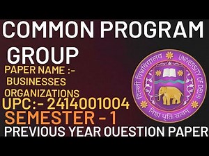 Common program group previous year question paper! Common program group! Du pyqp! Common program