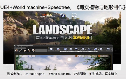 UE4 World machine Speedtree《写实植物与地形制作》