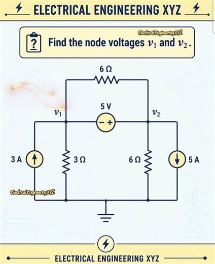 Find node voltages #electricalengineering