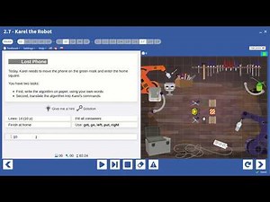 Karel Coding course in NCLab: Typing Simple Commands