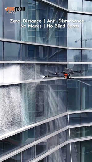 P3(T50) Aerial Cleaning Drone | Zero-Distance Glass Curtain Wall Cleaning