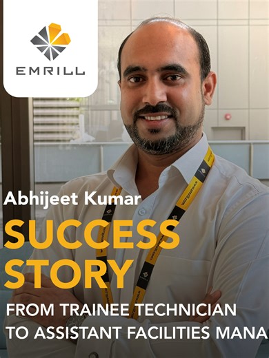 Emrill Success Stories — Abhijeet Kumar Starting his career as a Trainee Technician and progressing into the role of Assistant Facilities Manager, Abhijeet’s journey highlights steady growth driven by hands-on learning, dedication, and leadership development. #ProudlyEmrill #FacilitiesManagement #ExcellentPeople #FutureReady #RedefiningYourPlaces