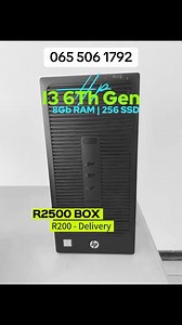 Introducing the HP i3 6th Gen Desktop — a powerful and reliable machine, perfect for both work and home use! Specifications: • Processor: Intel Core i3 (6th Generation) — solid performance for multitasking, office work, and online browsing. • Memory: 8GB RAM — allows for smooth operation when running multiple applications simultaneously. • Storage: 256GB SSD — lightning-fast storage for quicker boot-up times, seamless software loading, and efficient file management. • Ports: Multiple USB ports, 