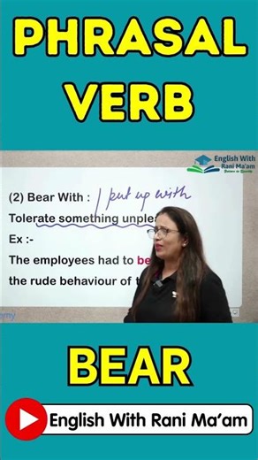 Phrasal Verb | Bear | English With Rani Ma'am
