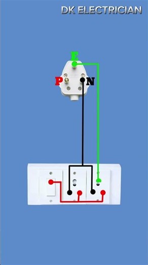 1 Switch 2 socket board Connection #animation #wiring #viral #youtubeshorts #electrician