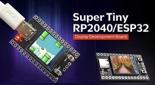 Super Tiny RP2040/ESP32 Board Display for IoT and DIY Projects