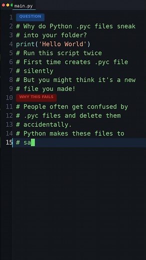 This Fails Every Interview: Why do Python .pyc files sneak into your folder?