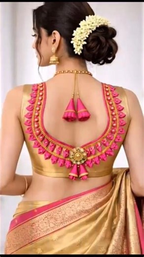Trendy Blouse Neck Designs 💫✨ Blouse Back Neck Designs #blouse #trending