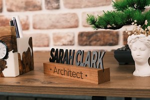 Personalized Wooden Desk Name Plate, Custom Office Sign - Etsy