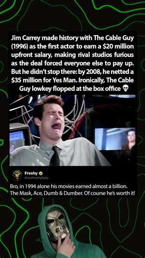 Jim Carrey's high salary for The Cable Guy (1996) made Hollywood furious