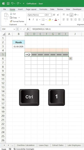 Excel Attendance Calendar Auto Update Trick 🤯 | Dynamic Month Change in Excel