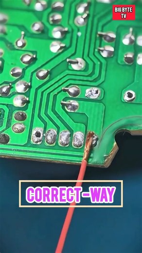 Correct -way to soldering. #electronics #soldering #circuit