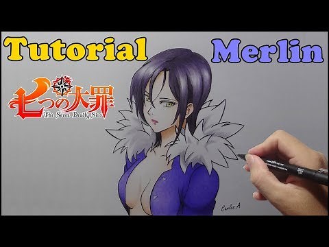 Como Desenhar a Merlin de Nanatsu no Taizai - How to Draw Merlin