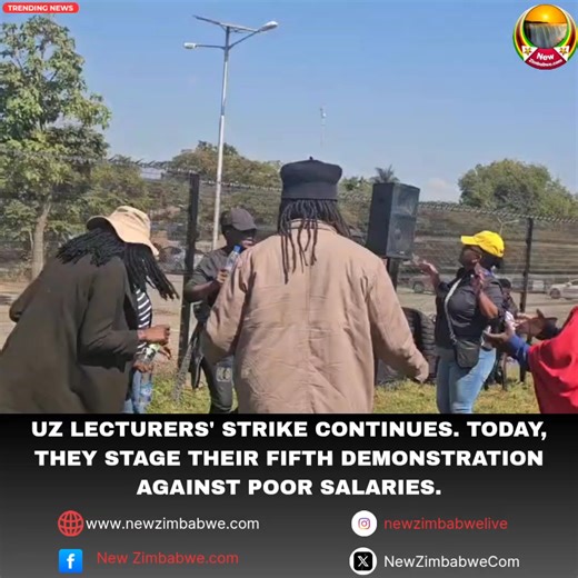 WATCH: UZ lecturers' strike continues. Today, they stage their fifth demonstration against poor salaries. | New Zimbabwe.com