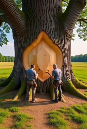 Luxury Tree House From a Giant Trunk #asmr #woodworking #timelapse #treehouse
